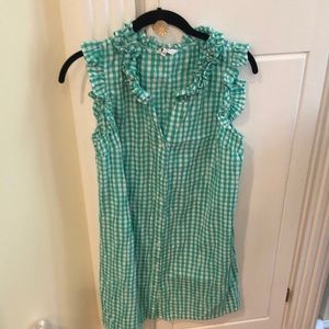 Crown and Ivy white and green checked S dress